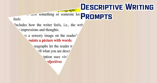 Descriptive paragraph writing topics