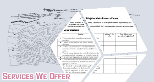 Research paper editing services