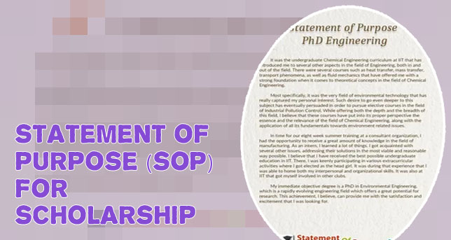 Statement of purpose for undergraduate scholarship